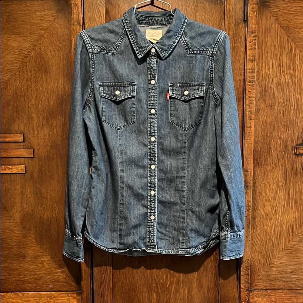 Levi's Blue Denim Button Down Shirt
